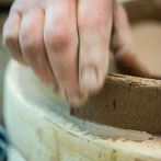 John Higgins at work in his studio 2018